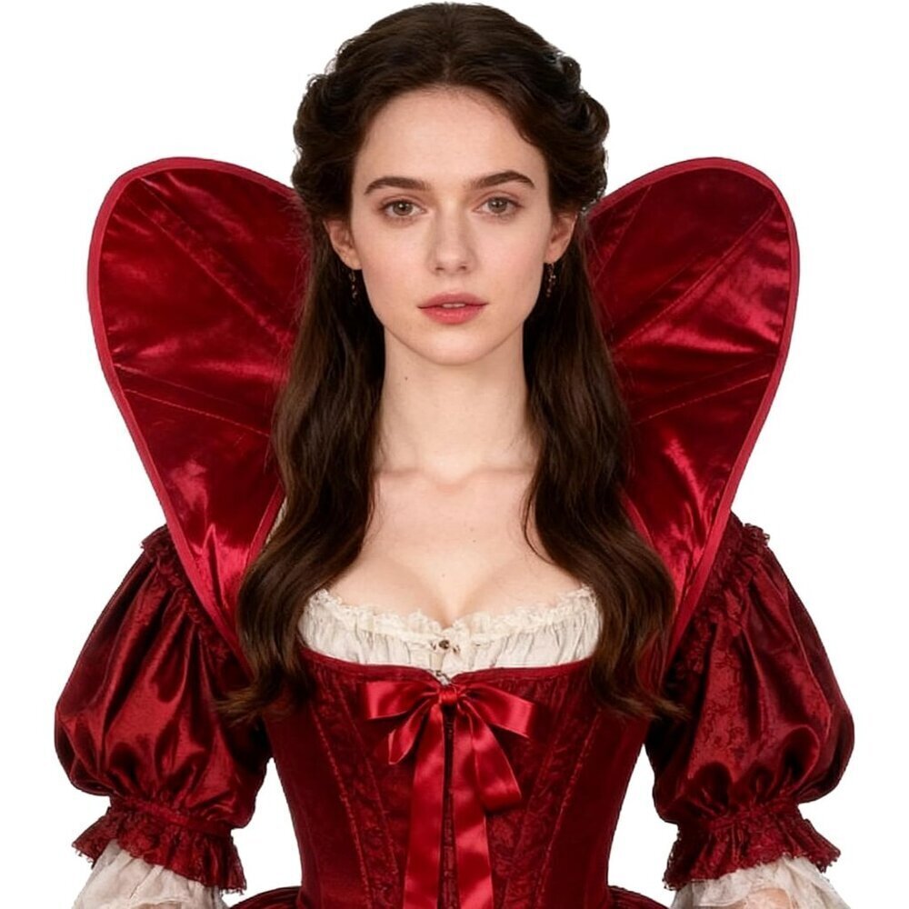 Women Renaissance Velvet Boned Stand Up Collar for Halloween Cosplay